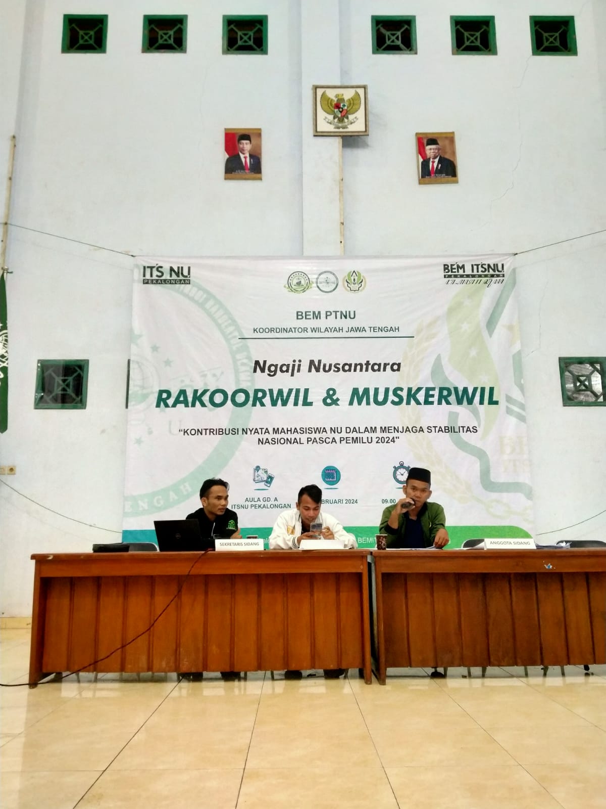 Ketua Dewan Eksekutif Mahasiswa IAI An-Nawawi, Fikri Muh Ansor, Jadi Sekertaris Sidang Rakerwil BEM PTNU